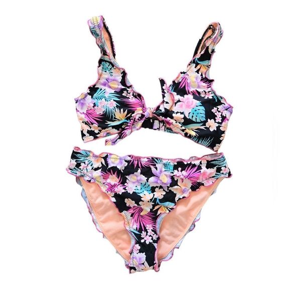 NWT Hobie Girls Kids' Island Merrow Two-Piece Swimsuit - Picture 1 of 4